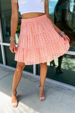 *Spring Fling Eyelet Tiered Sage Skirt - Simply Me Boutique