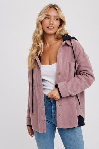 Standing Tall Fleece Hoodie Shacket - Simply Me Boutique