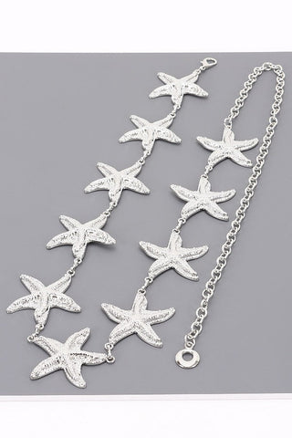 Starfish Charm Silver Chain Belt - Simply Me Boutique