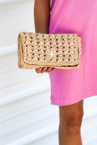 Starfish Hand Woven Straw Crossbody Bag - Simply Me Boutique