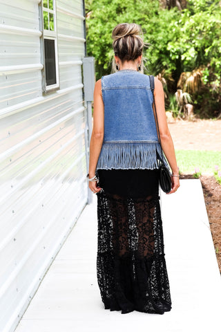 Starlit Nights Black Lace Maxi Skirt - Simply Me Boutique