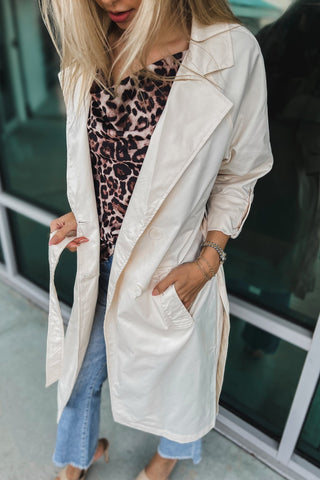 Start Over Again Belted Ivory Coat - Simply Me Boutique