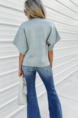 Stay Classy Sage Grey Short Sleeve Cardigan - Simply Me Boutique