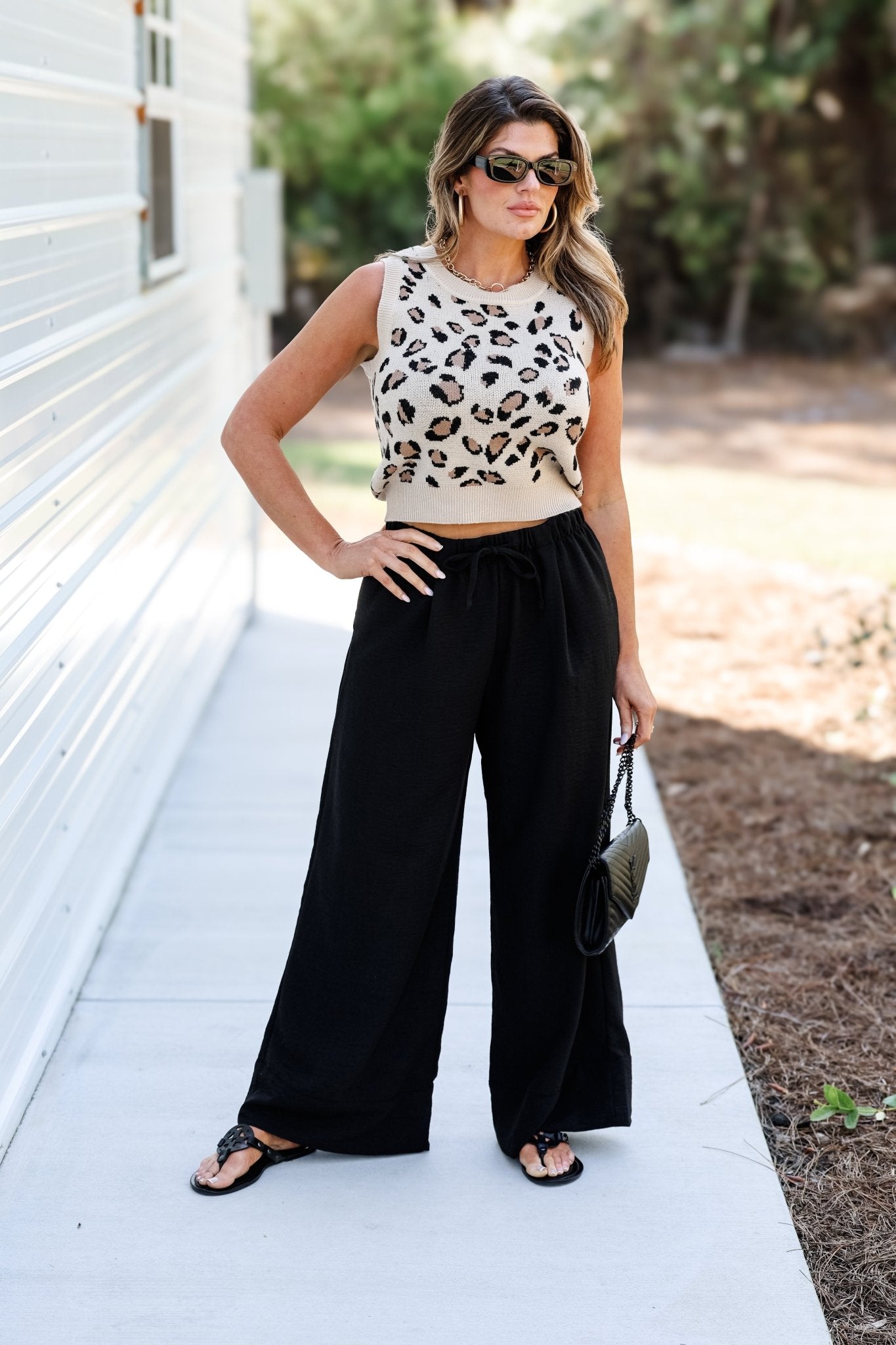 black palazzo dress pants Classic High-Waist DPYP Dress Pant Yoga Pants