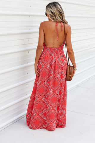 Story Teller Bandana Print Halter Midi Dress - Simply Me Boutique