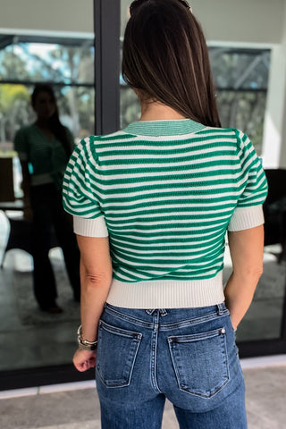 Striped Bow Top - Simply Me Boutique