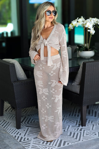 Summer in Santorini Crochet Cover Up Set - Simply Me Boutique
