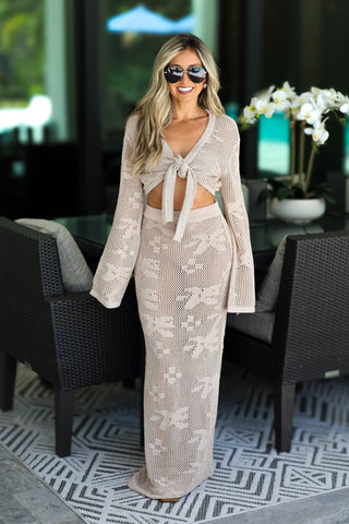 Summer in Santorini Crochet Cover Up Set - Simply Me Boutique