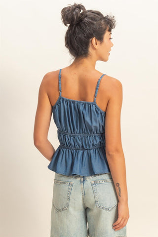 Summer Stroll Tencel Peplum Top - Simply Me Boutique