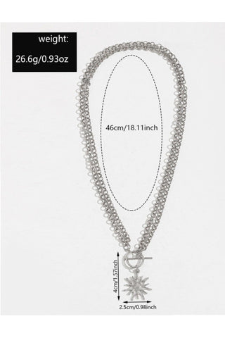 Sun Pendant Chunky Chain Necklace Gold or Silver - Simply Me Boutique