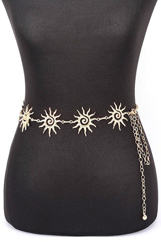 Sun Symbol Chain Belt (Gold, Silver) - Simply Me Boutique