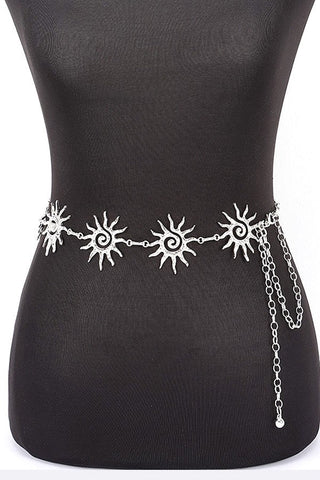 Sun Symbol Chain Belt (Gold, Silver) - Simply Me Boutique