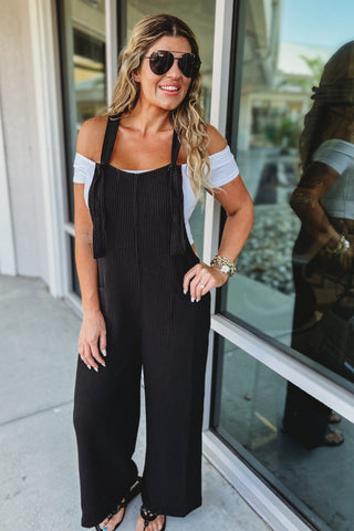 Sunday Stroll Knot Strap Corded Overalls - Simply Me Boutique