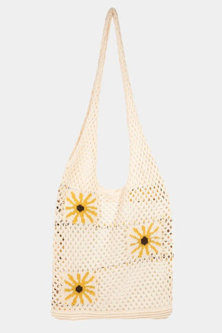 Sunflower Crochet Knit Tote Bag - Simply Me Boutique