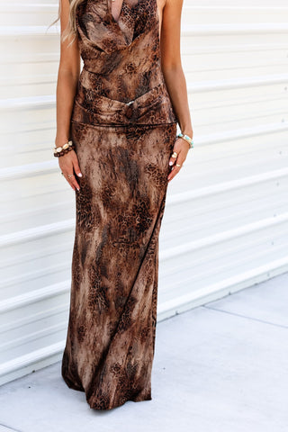 Sunset Safari Halter Maxi Dress - Simply Me Boutique