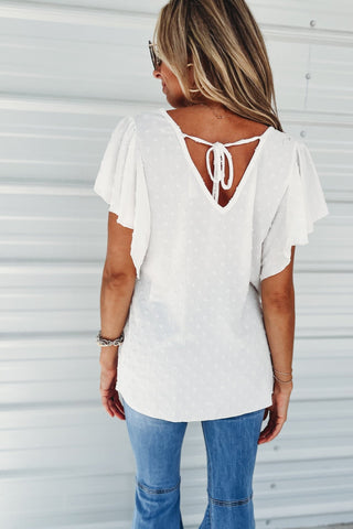 Sweet As Can Be Off White Swiss Dot Top - Simply Me Boutique