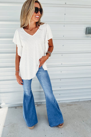 Sweet As Can Be Off White Swiss Dot Top - Simply Me Boutique