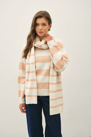 Sweet Escape Striped Scarf (Peach) - Simply Me Boutique