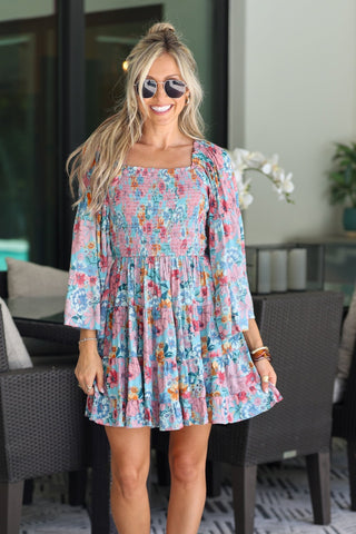 Sweet Spot Floral Smocked Dress - Simply Me Boutique