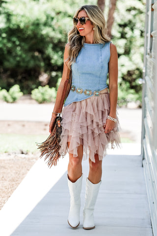 Sweet Whimsy Blush Swiss Dot Mesh Skirt - Simply Me Boutique