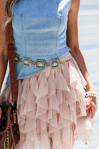 Sweet Whimsy Blush Swiss Dot Mesh Skirt - Simply Me Boutique