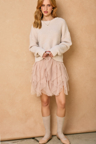 Sweet Whimsy Blush Swiss Dot Mesh Skirt - Simply Me Boutique