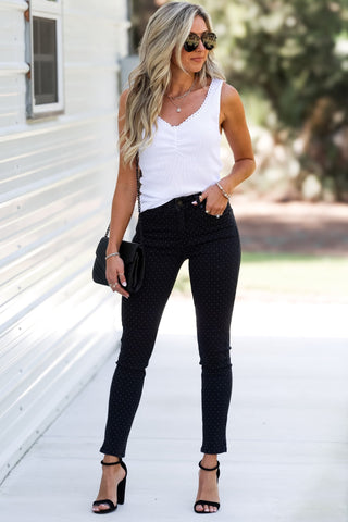 Sweetheart Rib Lace White Tank - Simply Me Boutique