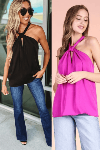 Take Me Away Cut Out Halter Top 2 COLORS! - Simply Me Boutique