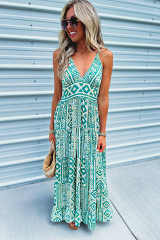 Talk of the Town Green Maxi Dress - Simply Me Boutique