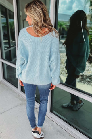 Talk the Talk Fuzzy Knit Twist Back Sweater - Simply Me Boutique