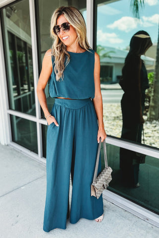 Teal Vibes Cropped Top - Simply Me Boutique
