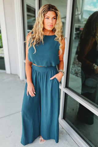 Teal Vibes Cropped Top - Simply Me Boutique