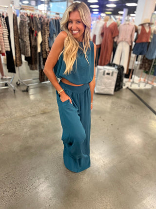 Teal Vibes Cropped Top - Simply Me Boutique