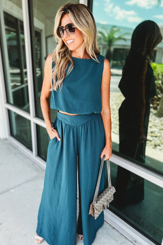 Teal Vibes Cropped Top - Simply Me Boutique