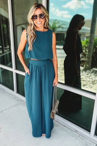 Teal Vibes Cropped Top - Simply Me Boutique