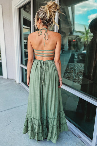Tell Me Something Halter Ruffled Maxi Dress MORE COLORS! - Simply Me Boutique