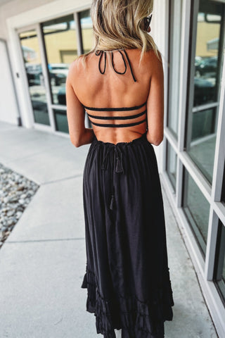 Tell Me Something Halter Ruffled Maxi Dress MORE COLORS! - Simply Me Boutique