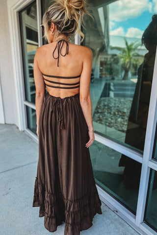 Tell Me Something Halter Ruffled Maxi Dress MORE COLORS! - Simply Me Boutique