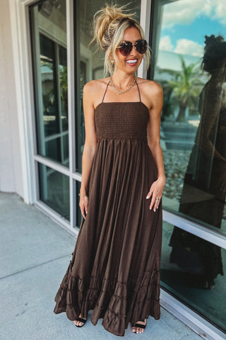 Tell Me Something Halter Ruffled Maxi Dress MORE COLORS! - Simply Me Boutique