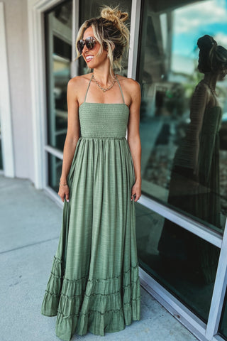 Tell Me Something Halter Ruffled Maxi Dress MORE COLORS! - Simply Me Boutique