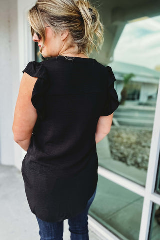 Tell You a Story Ruffle Sleeve Top MORE COLORS! - Simply Me Boutique