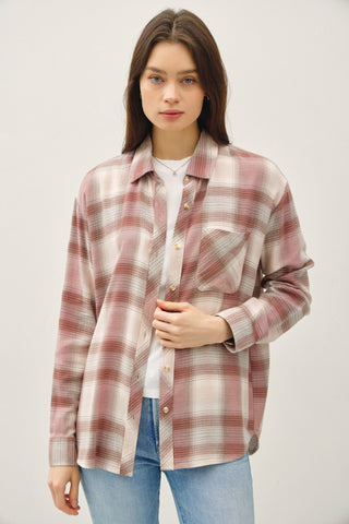 The Berry Patch Plaid Button Down Top - Simply Me Boutique