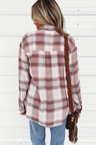 The Berry Patch Plaid Button Down Top - Simply Me Boutique