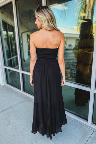 The Best Things in Life Black Strapless Maxi Dress - Simply Me Boutique