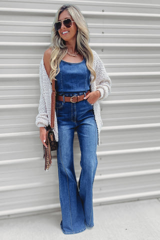 The Brielle Wide Leg Denim Jumpsuit - Simply Me Boutique