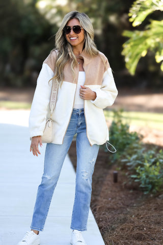 The Coffee Date Sherpa Jacket - Simply Me Boutique