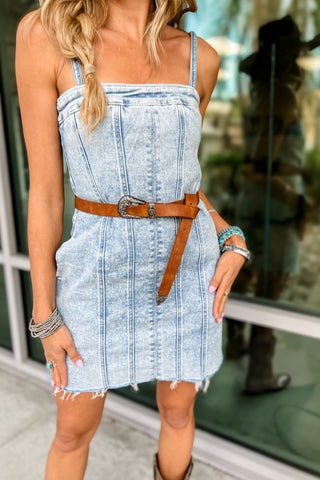 The Daisy Denim Mini Dress - Simply Me Boutique