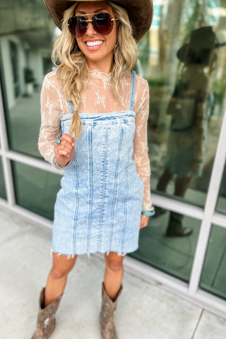 The Daisy Denim Mini Dress - Simply Me Boutique