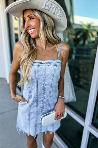 The Daisy Denim Mini Dress - Simply Me Boutique