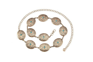 The Dakota Western Concho Turquoise Stud Belt - Simply Me Boutique